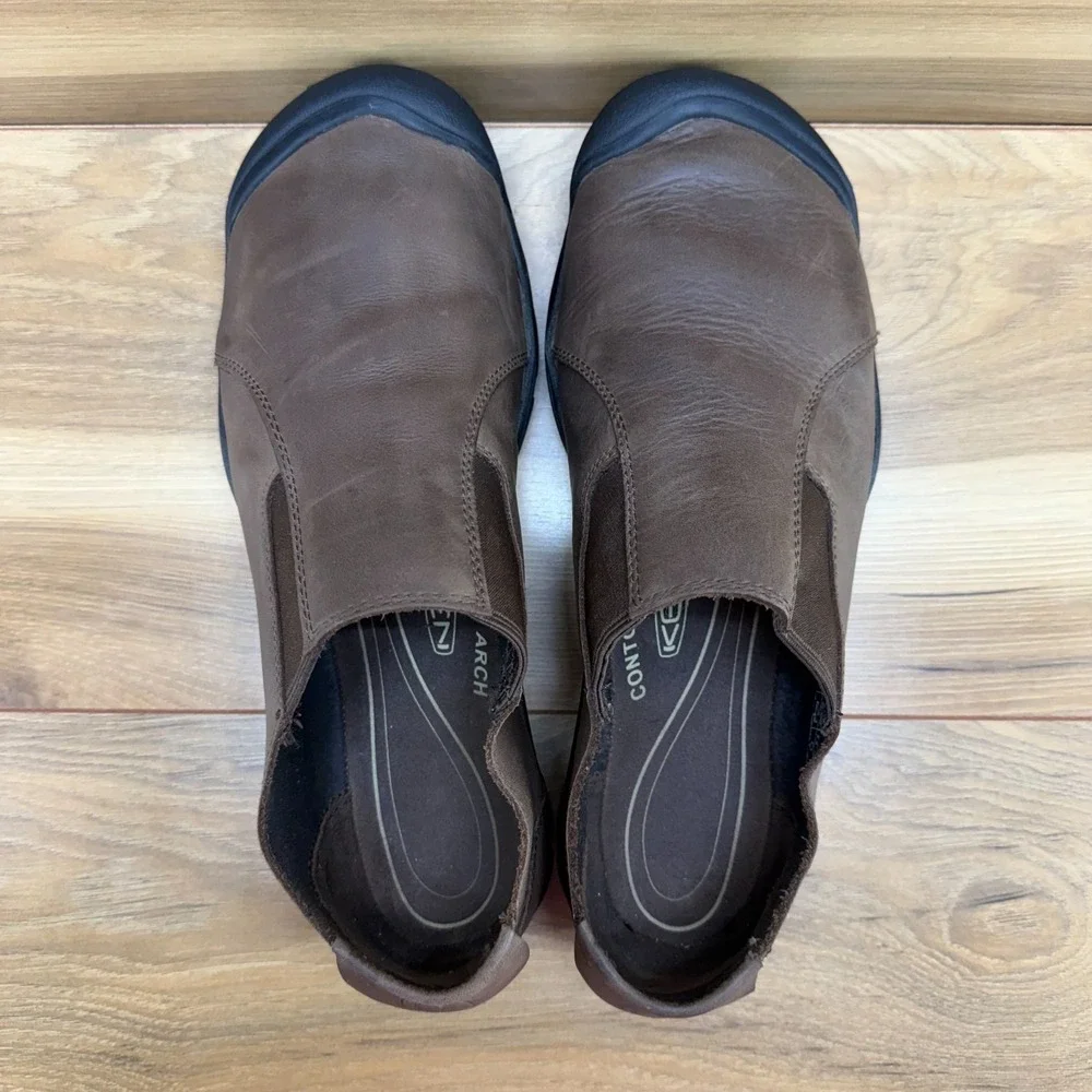 Keen Targhee CNX Barefoot Slip On Mens 10 Brown Leather Casual Trail Outdoor‎